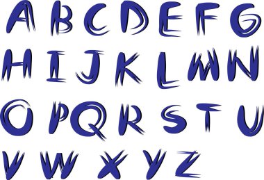 beyaz arkaplan, vektör, illüstrasyon üzerinde izole edilmiş çizgi film dekoratif alfabesi