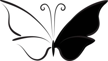 Renk arkaplanı, vektör, illüstrasyon üzerinde izole edilmiş güzel kelebek çizimi