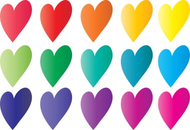 Güzel dekoratif kalp koleksiyonu, aşk konsepti 