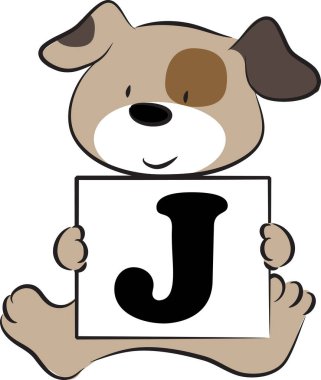 Beyaz arka planda J harfiyle komik bir hayvan karakteri.