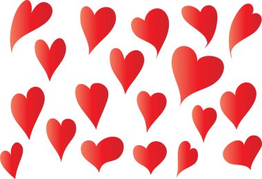 Güzel dekoratif kalp koleksiyonu, aşk konsepti 