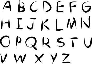 beyaz arkaplan, vektör, illüstrasyon üzerinde izole edilmiş çizgi film dekoratif alfabesi