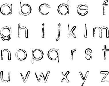 beyaz arkaplan, vektör, illüstrasyon üzerinde izole edilmiş çizgi film dekoratif alfabesi