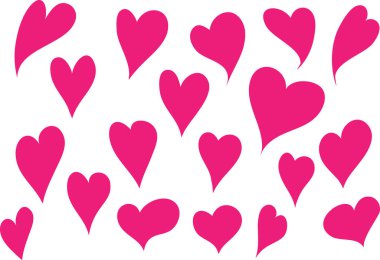 Güzel dekoratif kalp koleksiyonu, aşk konsepti 