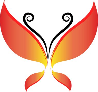 Renk arkaplanı, vektör, illüstrasyon üzerinde izole edilmiş güzel kelebek çizimi