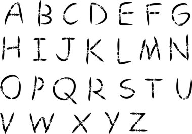 beyaz arkaplan, vektör, illüstrasyon üzerinde izole edilmiş çizgi film dekoratif alfabesi