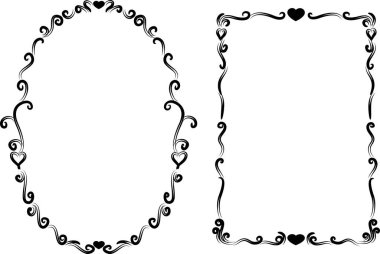 Beyaz arkaplanda vektör çiçek çerçeveleri 