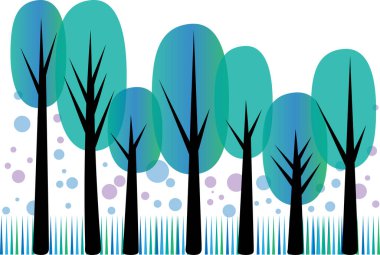 uzun ağaçlar çiziyor