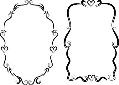 Beyaz arkaplanda vektör çiçek çerçeveleri 