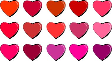 Güzel dekoratif kalp koleksiyonu, aşk konsepti 