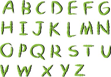 beyaz arkaplan, vektör, illüstrasyon üzerinde izole edilmiş çizgi film dekoratif alfabesi