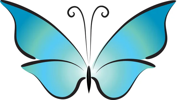 Dibujo Dibujos Animados Hermosa Mariposa Aislada Fondo Color Vector Ilustración — Vector de stock