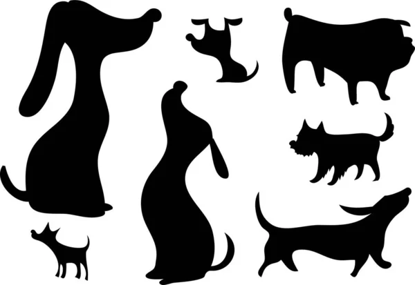 Набір Милих Собак Ізольовані Білому Тлі — стоковий вектор