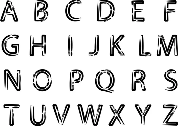 Dessin Animé Décoratif Alphabet Anglais Isolé Sur Fond Blanc Vecteur — Image vectorielle