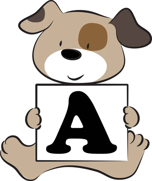 Personnage Animal Drôle Dessin Animé Avec Lettre Sur Fond Blanc — Image vectorielle