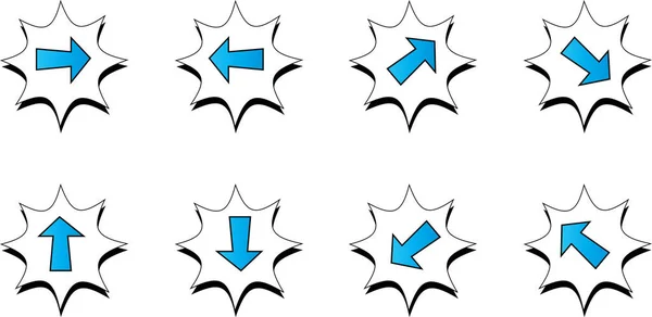 Conjunto Setas Ícones Planos Sobre Fundo Branco Ilustração Vetorial —  Vetores de Stock