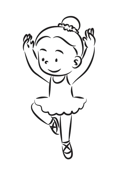 Pequeña Chica Dibujos Animados Bailando Vector Ilustración — Vector de stock
