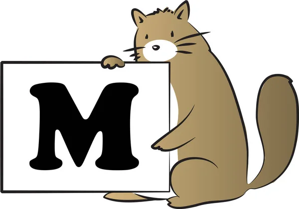 Καρτούν Χαριτωμένο Γάτα Κρατώντας Κάρτα Γράμμα Την Έννοια Της Εκπαίδευσης — Διανυσματικό Αρχείο