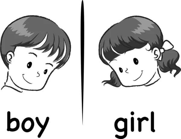 一个女孩和一个男孩的例证 — 图库矢量图片
