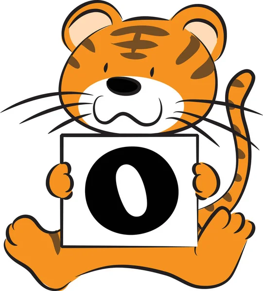 Hayvanlı 0 harfi çizen renk vektörü