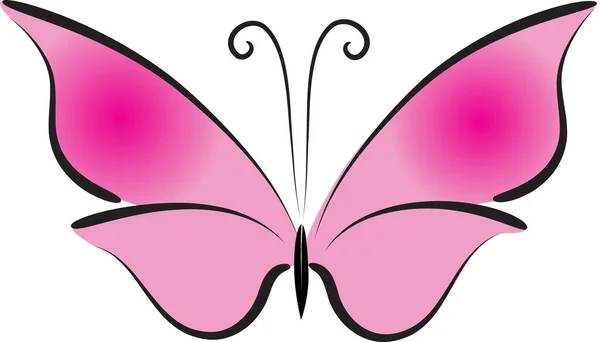 Dibujo Dibujos Animados Hermosa Mariposa Aislada Fondo Color Vector Ilustración — Vector de stock