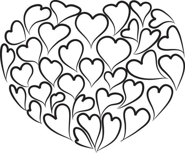 Vector Hearts White Background — Stock Vector