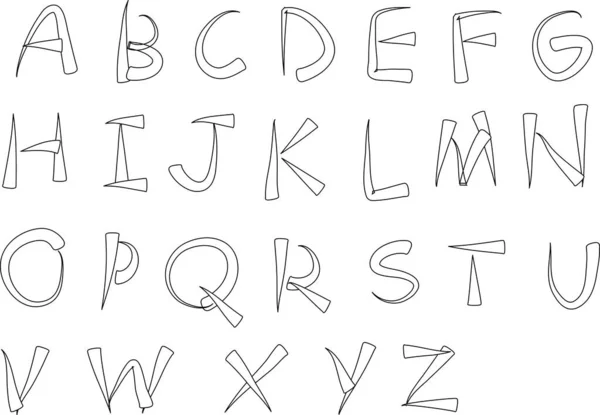 Alphabet Décoratif Dessin Animé Isolé Sur Fond Blanc Vecteur Illustration — Image vectorielle