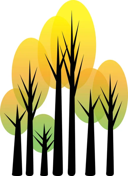 Belo Desenho Árvores Altas Desenho —  Vetores de Stock