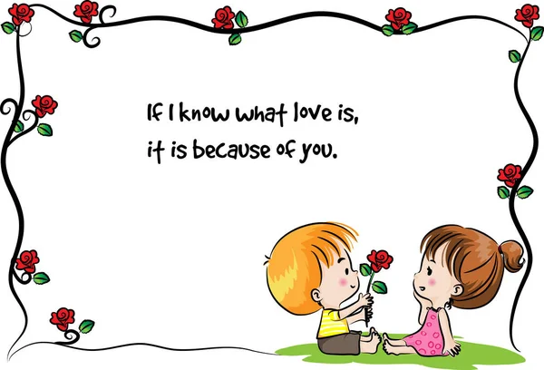 Vektorillustration Eines Mädchens Und Ihrer Mutter Mit Einem Blumenstrauß — Stockvektor