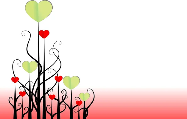 Ramas Árbol Con Corazones Papel Concepto Amor Vector Ilustración — Vector de stock