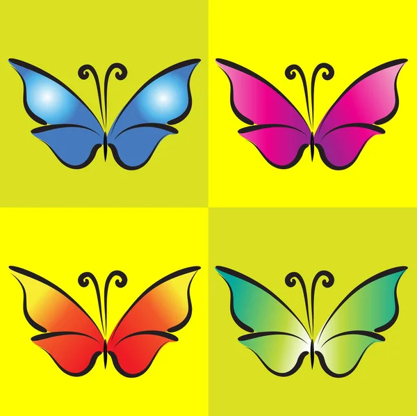 Zeichnung Eines Schönen Schmetterlings Auf Weißem Hintergrund Vektor Illustration — Stockvektor