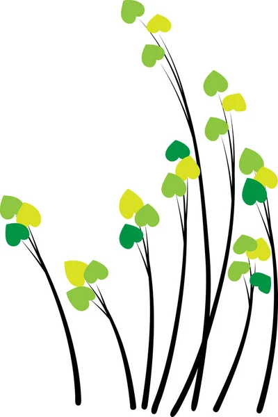 Plantas Con Corazones Aislados Sobre Fondo Blanco Concepto Amor — Vector de stock