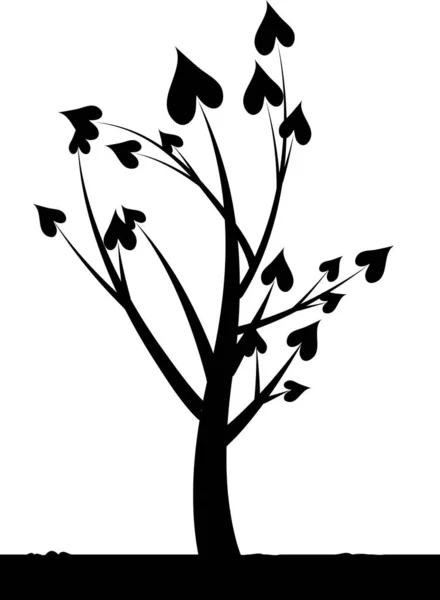 Arbre Amour Avec Des Cœurs Espace Copie Illustration Vectorielle — Image vectorielle