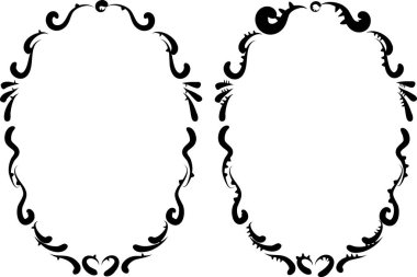 Beyaz arkaplan, vektör, illüstrasyon üzerinde izole çiçek çerçeveleri seti 