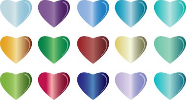 Güzel dekoratif kalp koleksiyonu, aşk konsepti 