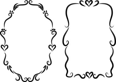 Beyaz arkaplanda vektör çiçek çerçeveleri 