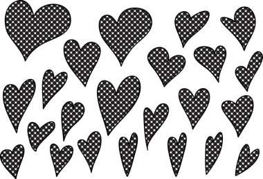 Güzel dekoratif kalp koleksiyonu, aşk konsepti 