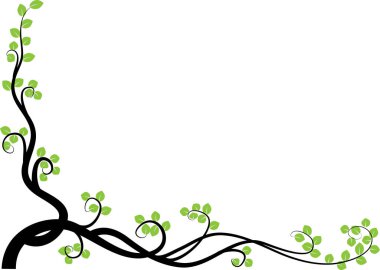 Kalpli aşk ağacı ve kopyalama alanı, vektör illüstrasyonu 