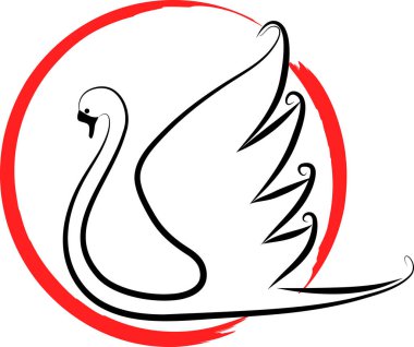 Kuğunun vektör illüstrasyonu 