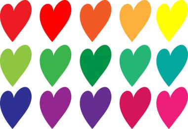 Güzel dekoratif kalp koleksiyonu, aşk konsepti 