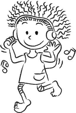  Çizgi film kızları ve erkekleri beyaz arka planda izole edilmiş.