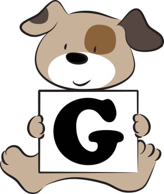 Beyaz arka planda G harfiyle komik bir hayvan karakteri.