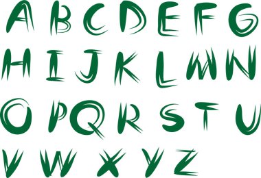 beyaz arkaplan, vektör, illüstrasyon üzerinde izole edilmiş çizgi film dekoratif alfabesi