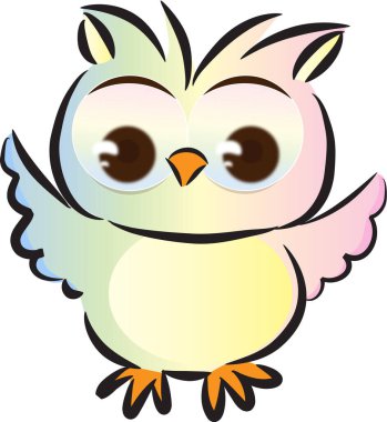 Baykuş yassı ikon vektör çizimi 