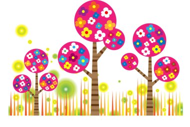 uzun ağaçlar çiziyor