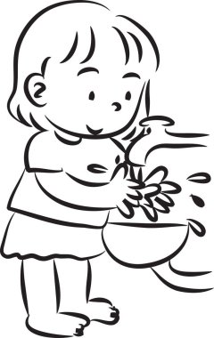 Çizgi film kızlarıyla vektör çizimi 