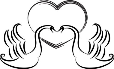 Kuğunun vektör illüstrasyonu 