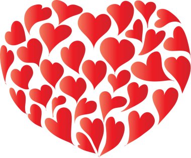 Güzel dekoratif kalp koleksiyonu, aşk konsepti 