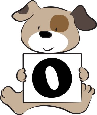 Hayvanlı 0 harfi çizen renk vektörü