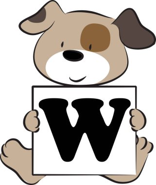 Hayvanlı renk vektörü w harfini çiziyor